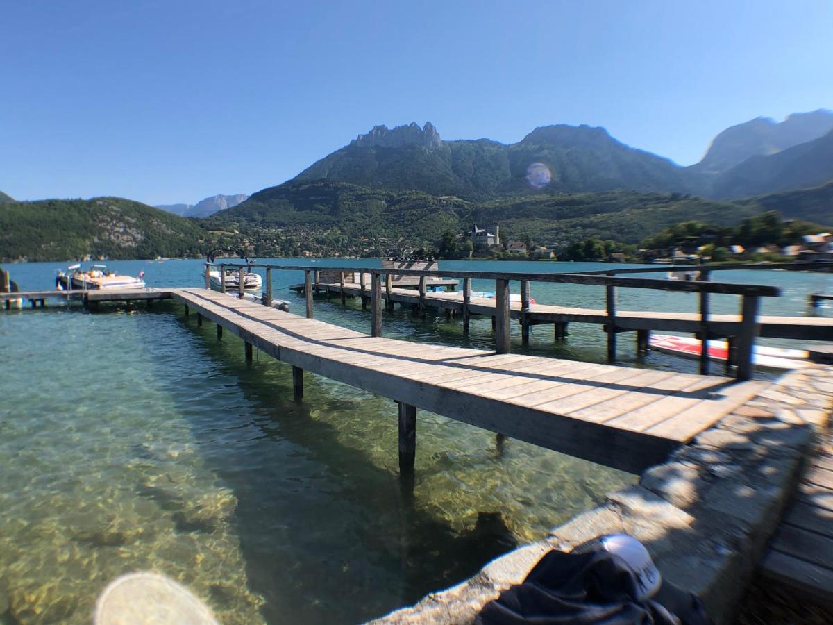 Logement Atypique Avec Vue Unique Panoramique Sur Le Lac D'Annecy, Dans Une Residence Avec Plage Et Ponton Privee Sur La Commune De Duingt Exterior foto